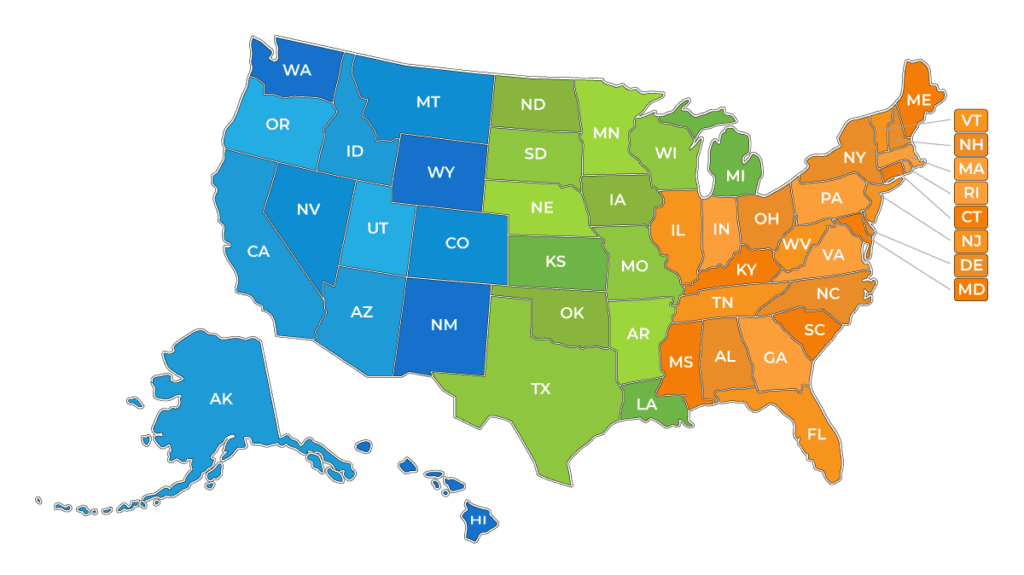 Avi-on US Sales Regions