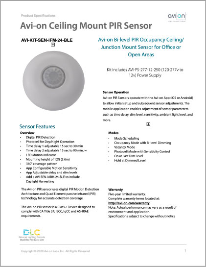 Data Sheets - Avi-on Labs | Lighting Controls and Wireless Energy ...